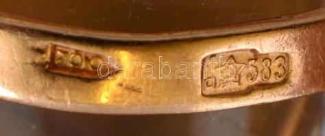 Arany (Au) 14K gyűrű, jelzett, méret: 56, nettó: 5,7 g