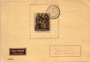 1937 Magyarország légiturisztikai térképe a szeptember 12-14-i körrepülés útvonalaival. Légi posta p...