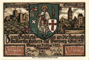 Német Birodalom/Weimari Köztársaság/Eisenach 1921. 50Pf (6x) mind klf, teljes sor! T:I