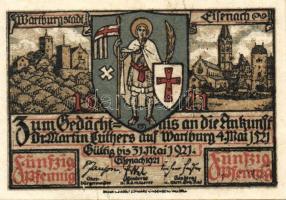 Német Birodalom/Weimari Köztársaság/Eisenach 1921. 50Pf (6x) mind klf, teljes sor! T:I