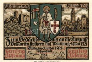 Német Birodalom/Weimari Köztársaság/Eisenach 1921. 50Pf (6x) mind klf, teljes sor! T:I