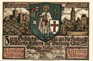 Német Birodalom/Weimari Köztársaság/Eisenach 1921. 50Pf (6x) mind klf, teljes sor! T:I