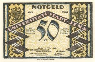 Német Birodalom/Weimari Köztársaság/Jena 1921. 10Pf, 25Pf, 50Pf (3x), 75Pf (3x), 8klf db, teljes sor...