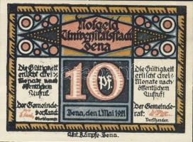 Német Birodalom/Weimari Köztársaság/Jena 1921. 10Pf, 25Pf, 50Pf (3x), 75Pf (3x), 8klf db, teljes sor...