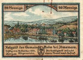 Német Birodalom/Weimari Köztársaság/Roda 1921. 20Pf, 25Pf, 50Pf (2x), 4klf db, teljes sor! T:I