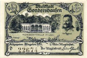 Német Birodalom/Weimari Köztársaság/Sondershausen 1921. 50Pf (4x), 4klf db, teljes sor! T:I