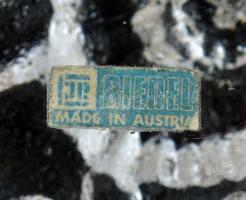 Elefántot ábrázoló plasztikus üveg levélnehezék, Riedel Austria, matricával jelzett, 10x11 cm