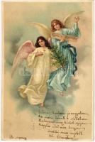1901 Gloria in Excelsis Deo / Angels greeting litho