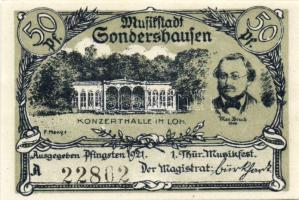 Német Birodalom/Weimari Köztársaság/Sondershausen 1921. 50Pf (4x), 4klf db, teljes sor! T:I