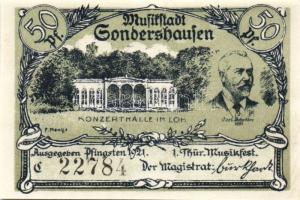 Német Birodalom/Weimari Köztársaság/Sondershausen 1921. 50Pf (4x), 4klf db, teljes sor! T:I