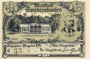 Német Birodalom/Weimari Köztársaság/Sondershausen 1921. 50Pf (4x), 4klf db, teljes sor! T:I