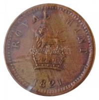 Nagy-Britannia 1821. 1/2S súlypénz 2 DW 13 1/8 gr sárgaréz T:2- Great Britain 1821. 1/2 Sovereign weightmoney 2 DW 13 1/8 gr sárgaréz C:VF
