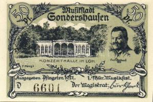 Német Birodalom/Weimari Köztársaság/Sondershausen 1921. 50Pf (4x), 4klf db, teljes sor! T:I