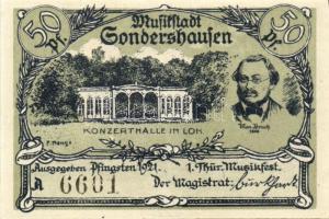 Német Birodalom/Weimari Köztársaság/Sondershausen 1921. 50Pf (4x), 4klf db, teljes sor! T:I