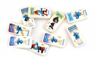 70 db Hupikék Törpikék dominó, fém dobozban