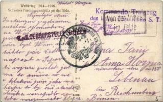 1916 Nehéz várágyú a Nida mellett / Weltkrieg 1914-1916. Schweres Festungsgeschütz an der Nida / WWI...