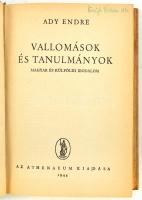 Ady Endre: Vallomások és tanulmányok. Magyar és külföldi irodalom. Ady Endre összes művei III. köt. ...