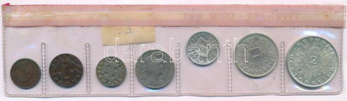 Ausztria 1925-1936. 1gr - 2Sch (7xklf) "Typenset (típus sor)" lezárt fóliatokban, 1/2 - 5 ...