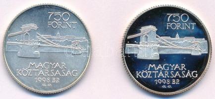 1998. 750Ft Ag "Budapest 125 éves" (2xklf) T:PP,BU 
Adamo EM149