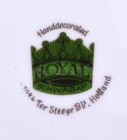 Össz. 2 db kutyákat ábrázoló, holland Ter Steege kis méretű porcelán tányér, matricás, jelzett, kopá...