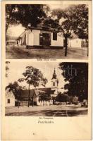 1935 Pusztavám, evangélikus templom, utca, Salits János üzlete és saját kiadása