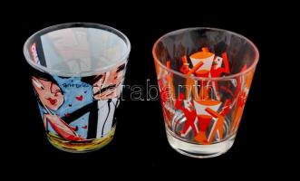 2 db Campari és Cinzano üveg pohár, m: 8,5 cm