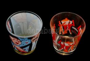 2 db Campari és Cinzano üveg pohár, m: 8,5 cm
