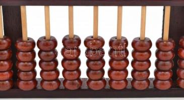 Red lion kínai számolóeszköz, fa, réz veretekkel, jelzett, apró kopásnyomokkal, 17,5x36 cm