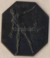 1922. "Gyakorló Főgimnázium-1872" szögletes Br plakett T:2