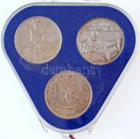 Csúcs Viktória (1934-) DN "Kalocsa, Kiskunhalas, Mezőkövesd" Ag emlékérem szett, plombált ...