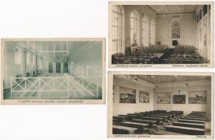 Gödöllő, Premontrei gimnázium, belső - 5 db régi képeslap / 5 pre-1945 postcards