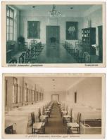 Gödöllő, Premontrei gimnázium, belső - 5 db régi képeslap / 5 pre-1945 postcards