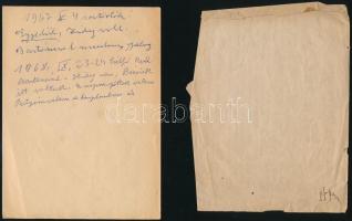 cca 1921-49 össz. 2 db judaika nyomtatvány: B.I.N.E., Budai Izraelita Nőegylet, felhívás tagtoborzás...