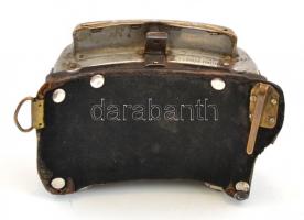 cca 1910-30, J. O. Martin Konstanz, aprópénzet adagoló fém táska kalauz részére, részben bőr borítás...