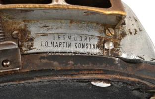 cca 1910-30, J. O. Martin Konstanz, aprópénzet adagoló fém táska kalauz részére, részben bőr borítás...