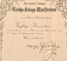 187 Hadügyminiszériumi kinevezés élelmezési tisztté Artur Bylandt-Rheidt hadügyminiszter nyomtatott ...