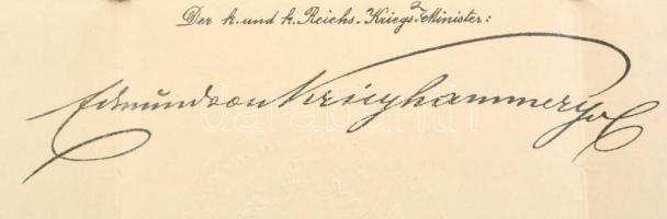 1894 Hadügyminiszériumi kinevezés másodosztályú élelmezési tisztté Edmund von Krieghammer hadügymini...