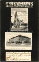 1907 Kaposvár, Római katolikus templom, Magyar Államvasutak nevelő intézete. Szabó Lipót kiadása