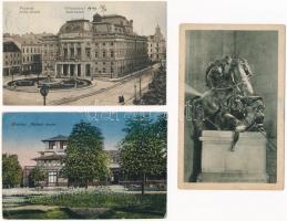 5 db RÉGI képeslap: Pozsony és Miskolc / 5 pre-1945 town-view postcards: Bratislava and Miskolc