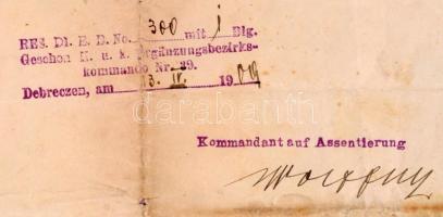 1908 Tartalékos hadnagyi kinevezés