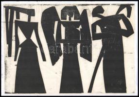 Kunt Ernő (1920-1994):4 db linómetszet klf méretben. Jelzés nélkül. 30x35 cm