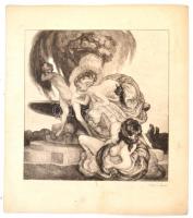 Franz von Bayros (1866-1924): Monsieru Suzanne. Heliogravúr, papír, jelzett a nyomaton 16,5×16 cm