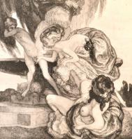 Franz von Bayros (1866-1924): Monsieru Suzanne. Heliogravúr, papír, jelzett a nyomaton  16,5×16 cm