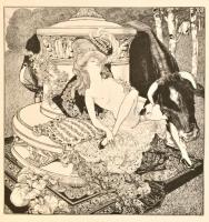 Franz von Bayros (1866-1924): Jupiter & Europa. a Der Toilettentisch mappából Klisé, papír, jelz...