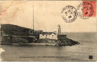 1906 Port-Vendres, Pyrénées Orientales, Télégraphie sans Fil. TCV card (wet damage)