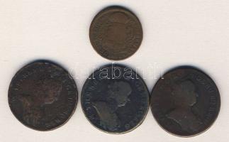 1763PH-KM Poltúra (2x) M.Theresia + 1765PH-KM Poltúra (1x) M.Theresia + 1766. Rézdénár (1x) M.Theres...