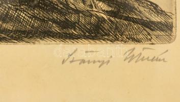 Szőnyi István (1894-1960): Római fürdő. Rézkarc, papír, jelzett, üvegezett keretben, 15×21 cm