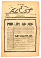 1933 Az Est 276. száma Miklós Andor főszerkesztő halálhírével