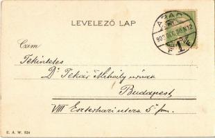 1903 Boldog Újévet! / New Year greeting art postcard, chimney sweeper girl. E.A.W. 834. litho