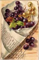 1902 Grapes in newspaper. Serie Düten 1260. Emb. litho